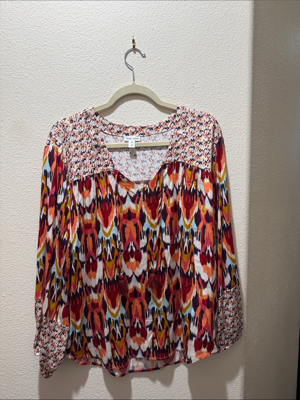 Tribal jeans Women's Multicolor Printed Long-Sleeve Blouse